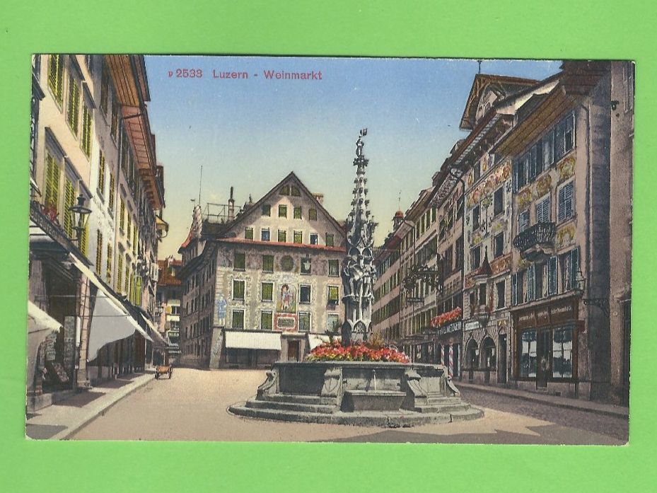 Cartoline postali: Luzern Weinmarkt Brunnen – Usato da Zürich venduto da t24_de