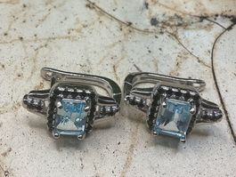 Ohrstecker mit grossen Topazen in Sterlingsilber