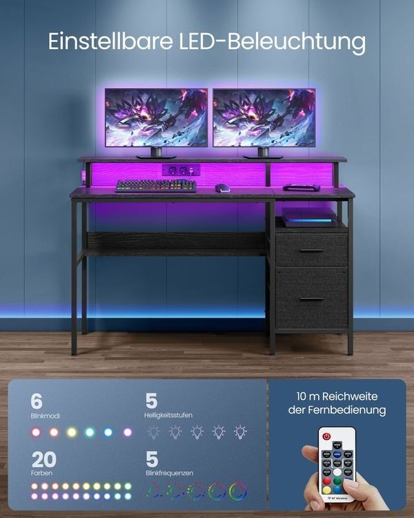 Scrivanie: Schreibtisch mit Schubladen LED Steckdose USB MIRON – Nuovo e nell'imballaggio originale da Lachen SZ venduto da MAMORU-MOEBEL 2