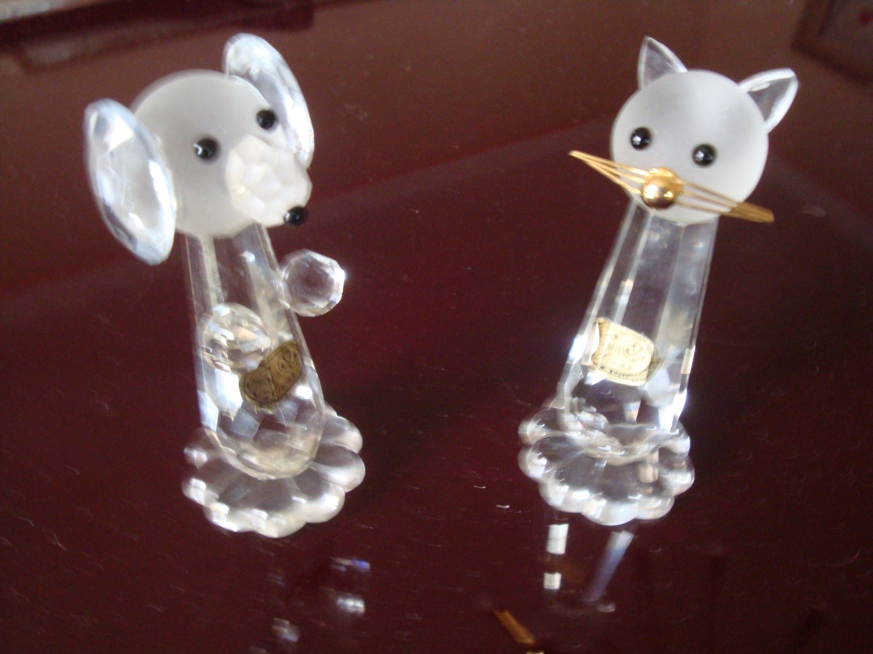 Statuette: 2 Glasfiguren, Hund und Katze – Usato da häusernmoos venduto da buc_8ftk