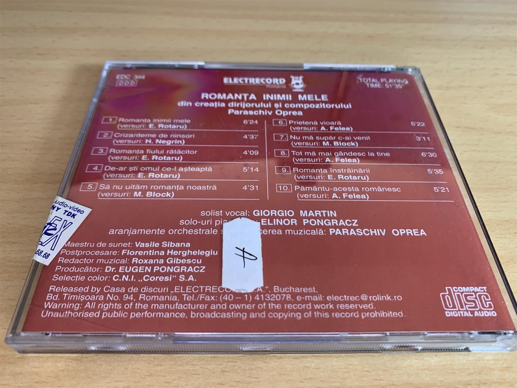 CD: Romanta Inimii Mele - Giorgio Martin – Usato da Rikon im Tösstal venduto da Alpenmutz 1