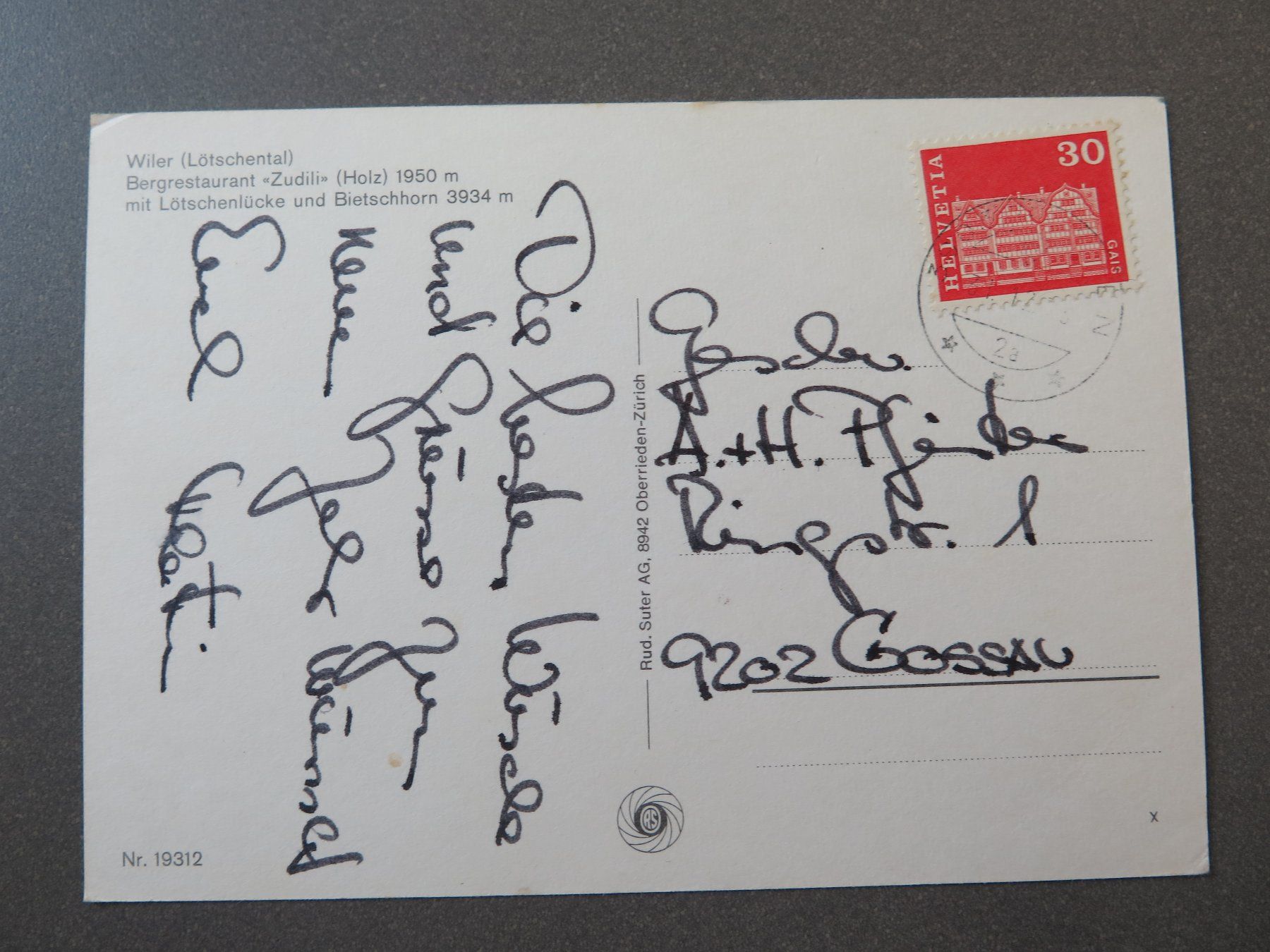 Cartoline postali: LÖTSCHENTAL - WILER - LUFTSEILBAHN – Usato da Wittenbach venduto da lipasal 1