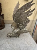 Versilberte Hahn Figur
