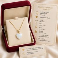 Kettenanhänger Herz aus Opal & 333 Gelbgold mit kette s925