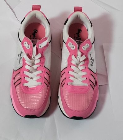 Pepe Jeans Baskets Roses et Blanches, Taille 38, comme Neuf