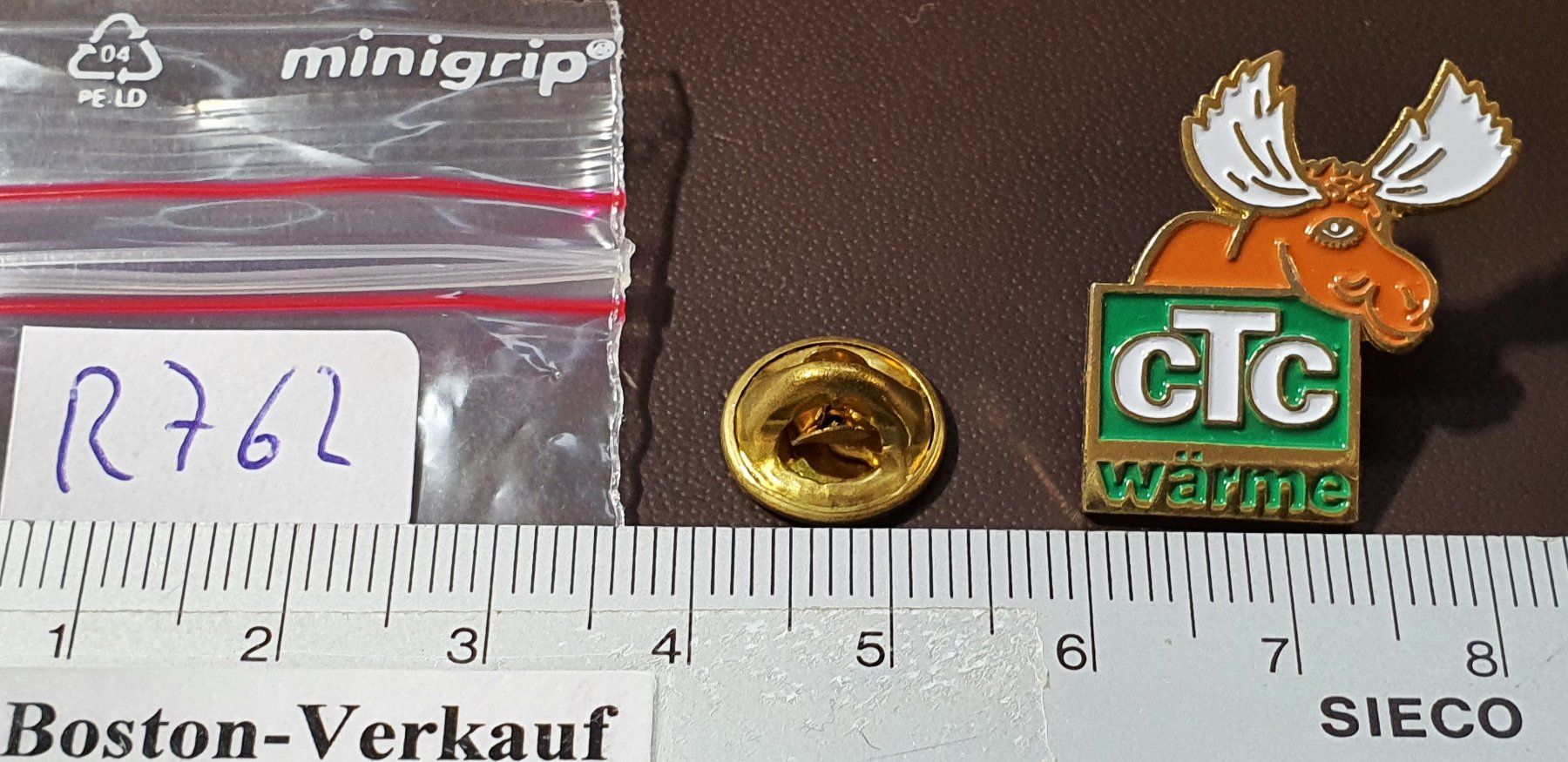 Placchette & Badge: R762 - Pin CTC wärme Elch – Usato da Reinach BL venduto da Boston-Verkauf 1