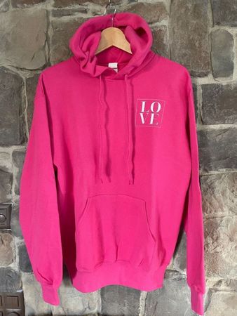 Hoodie in Pink/Gr. S/Neu/Aufschrift Love