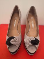 Navy Boot Peeptoe Pumps mit Absatz, beige, Gr. 36