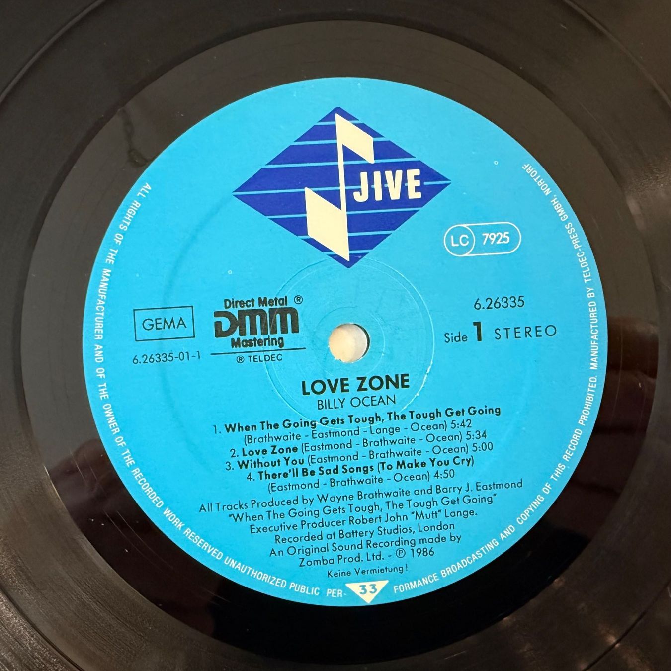 Dischi in vinile: BILLY OCEAN - LOVE ZONE – Usato da Zürich venduto da fehlton 3