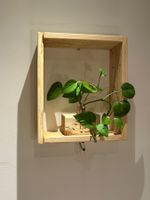 2 Holz Wandregale, rechteckig
