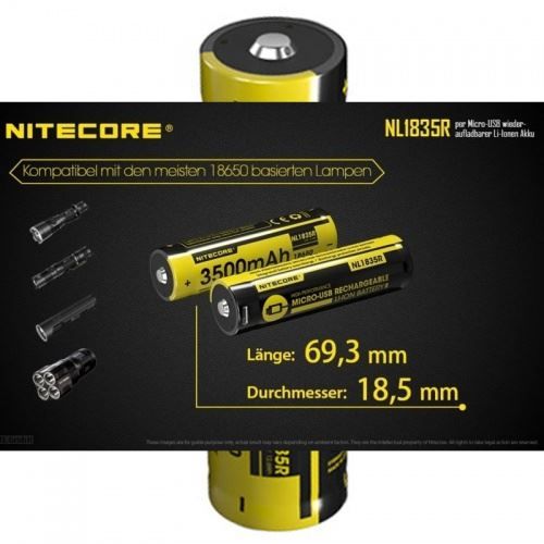 Accessori: Nitecore Li-ion Akku 18650 3,6 Volt,  35 – Nuovo e nell'imballaggio originale da Hünenberg venduto da Akkushop-Schweiz 5