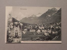 Karte Schwanden GL Hotel Tram Bahn 1910