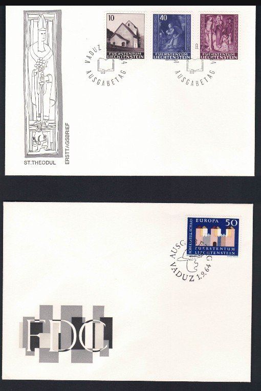 Tutti i francobolli: FDC Liechtenstein 1961-1965 – Usato da Pfäffikon ZH venduto da Romulus 4