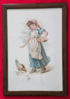 Farblithographie Mädchen/ Ellen Rose Welby um 1900 gerahmt