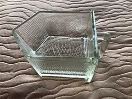 Antike Glasschublad,,Schütte, Höhe 10 cm,hat Gebrauchsspuren