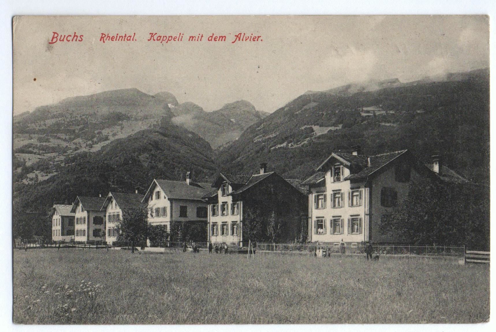 Ansichtskarten: BUCHS Rheintal - Kappeli mit dem Alvier – Gebraucht aus Jona von philajona