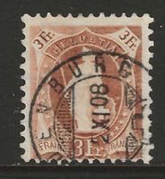 1908 : Stehende Helvetia Nr. 100B, KP 140.--