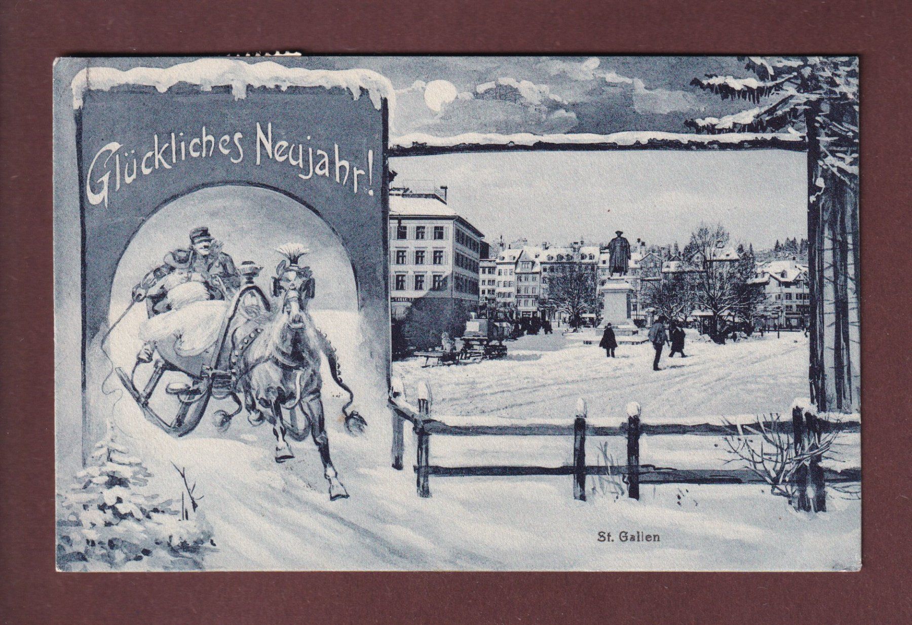 Ansichtskarten: ST. GALLEN - Neujahr - 1908 – Gebraucht aus Pully von nicecards
