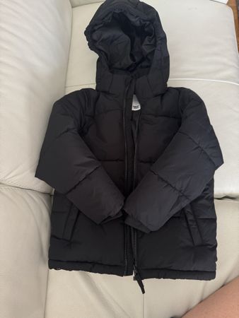 Black Puffer Jacket - Size 120 - Unisex Kids Winter Coat