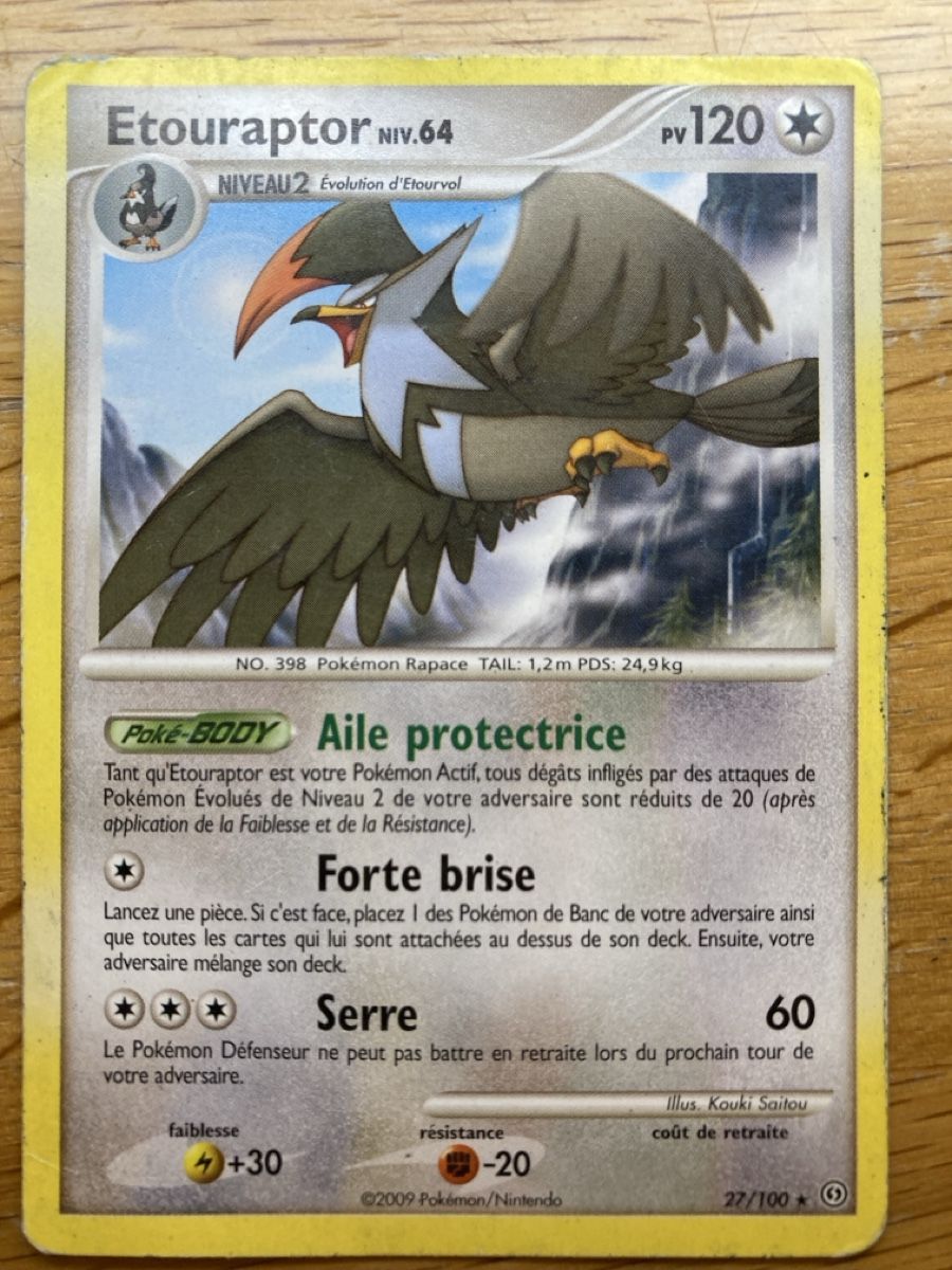 Pokémon Carte collezionabili: Etouraptor Niv.64 27/100 – Usato da Zürich venduto da sushitwiceaweek