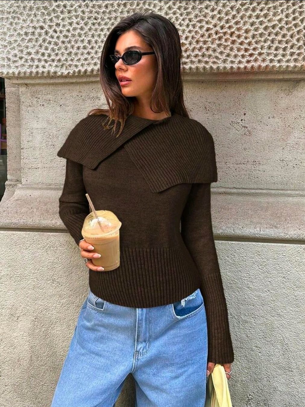 Shein Pullover & Sweatshirts: NEU - Rippstrick-Pullover - L - mit breitem Kragen – Neu (gemäss Beschreibung) aus Thalwil von FashionVault