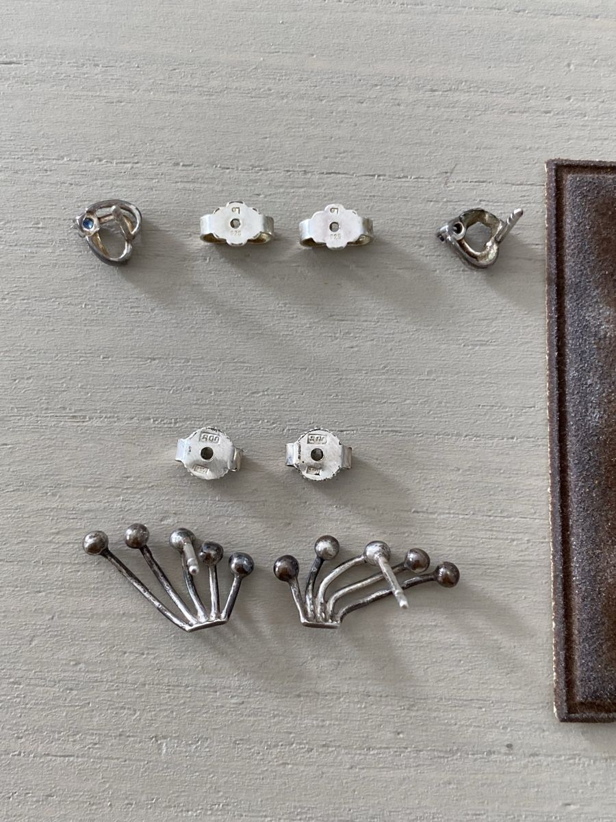 Orecchini pendenti & Orecchini a lobo: Zwei Paar schöne Mädchen-Ohrringe aus 800/925er Silber – Usato da Birr venduto da Vintage-Liebhaber 7