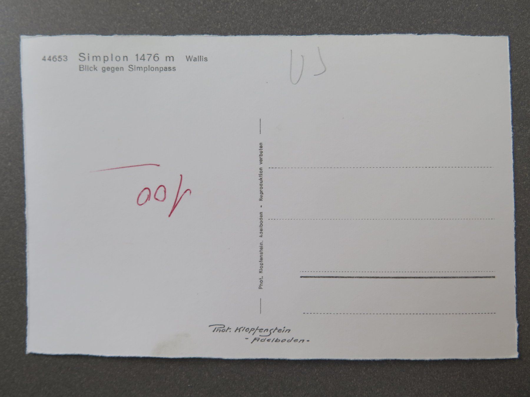 Cartoline postali: SIMPLON - WALLIS – Usato da Wittenbach venduto da lipasal 1