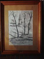 J.Noak Lithografie Kirche Grafenried