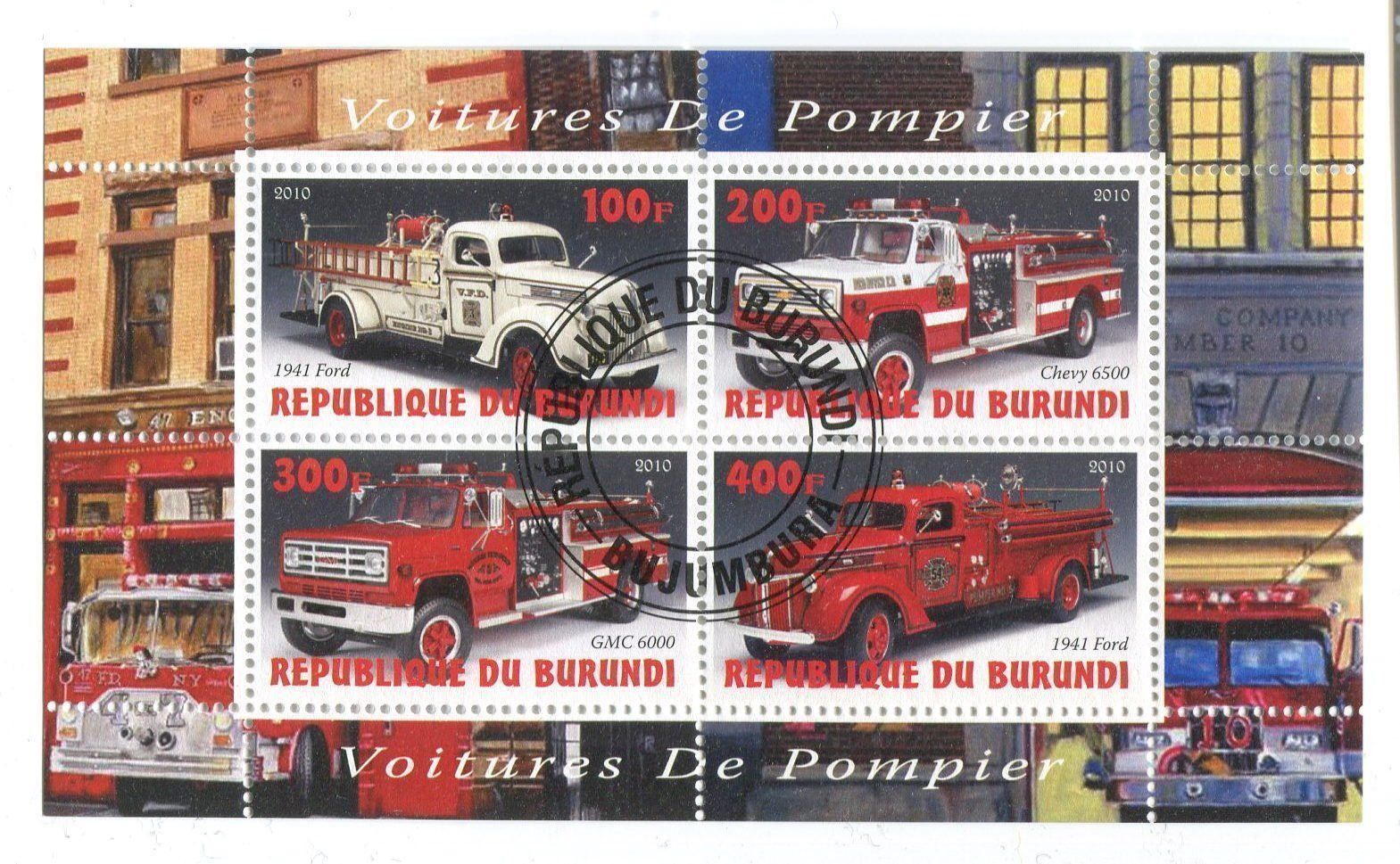 Alle Briefmarken: Block "Feuerwehr". Burundi. – Neu und originalverpackt aus Basel von Butsch5