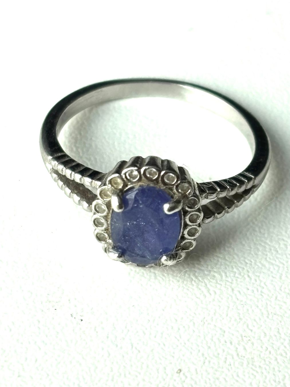 Anelli: Silber Ring 925 mit blauen Stein – Usato da Stein AR venduto da EvaL056 5