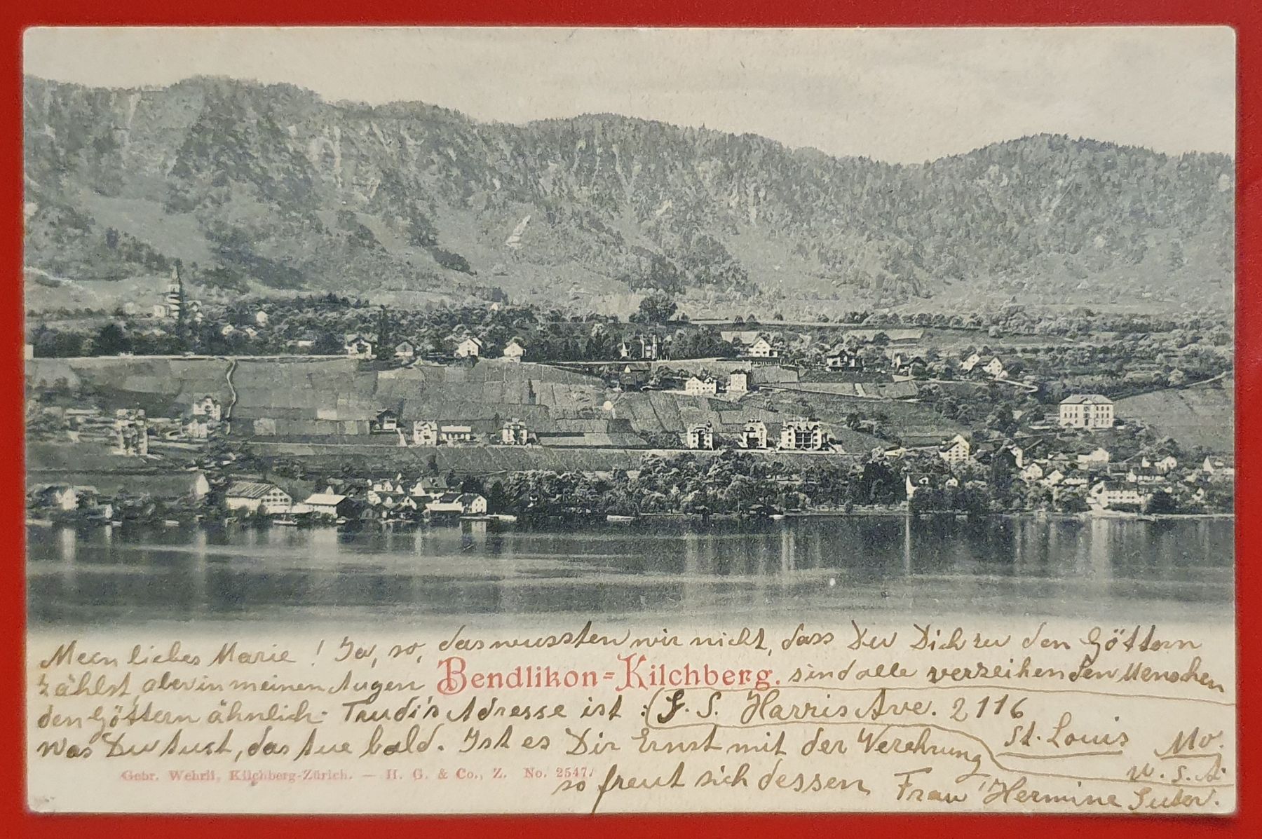 Cartoline postali: Bendlikon - Kilchberg 1902 – Usato da Kreuzlingen venduto da Rschweiz1