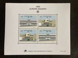 Portugal Madeira 1990 Block Europa CEPT Postgebäude