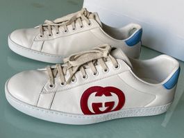 GUCCI Ace GG Interlock Off White Leder Low Top Sneakers 41