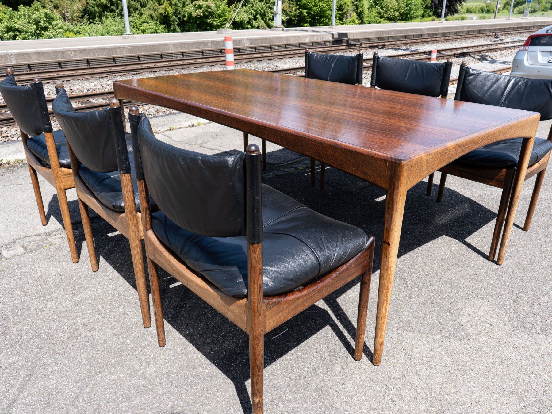 Set di tavolo e panche: 60er "Modus" Design -Set - 6 Stühle, Palisander - Ref 05/51 – Usato da Au ZH venduto da BrockiAu 4