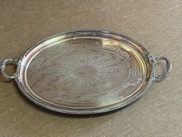 Grosses Platte Tableau Plateau wohl versilbert