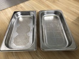 2 Gastrobehälter Edelstahl Dampfgarer Behälter Küche Ofen
