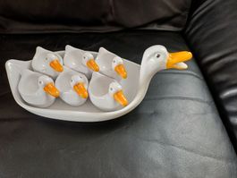 Italienische Eierbecher, Enten Design, Vintage, Keramik