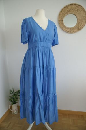 Maxikleid mit Stufen, von Lawrence Grey, Gr. 38, blau   NEU