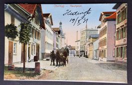 Alte Ansichtskarte Oberegg Hauptgasse um 1931, Pferdekutsche