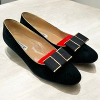 Ballerines en cuir suédé BALLY avec nœud amovible