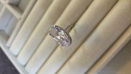 Ringoval grosse Zirkonia Sterling Silber Grösse 8