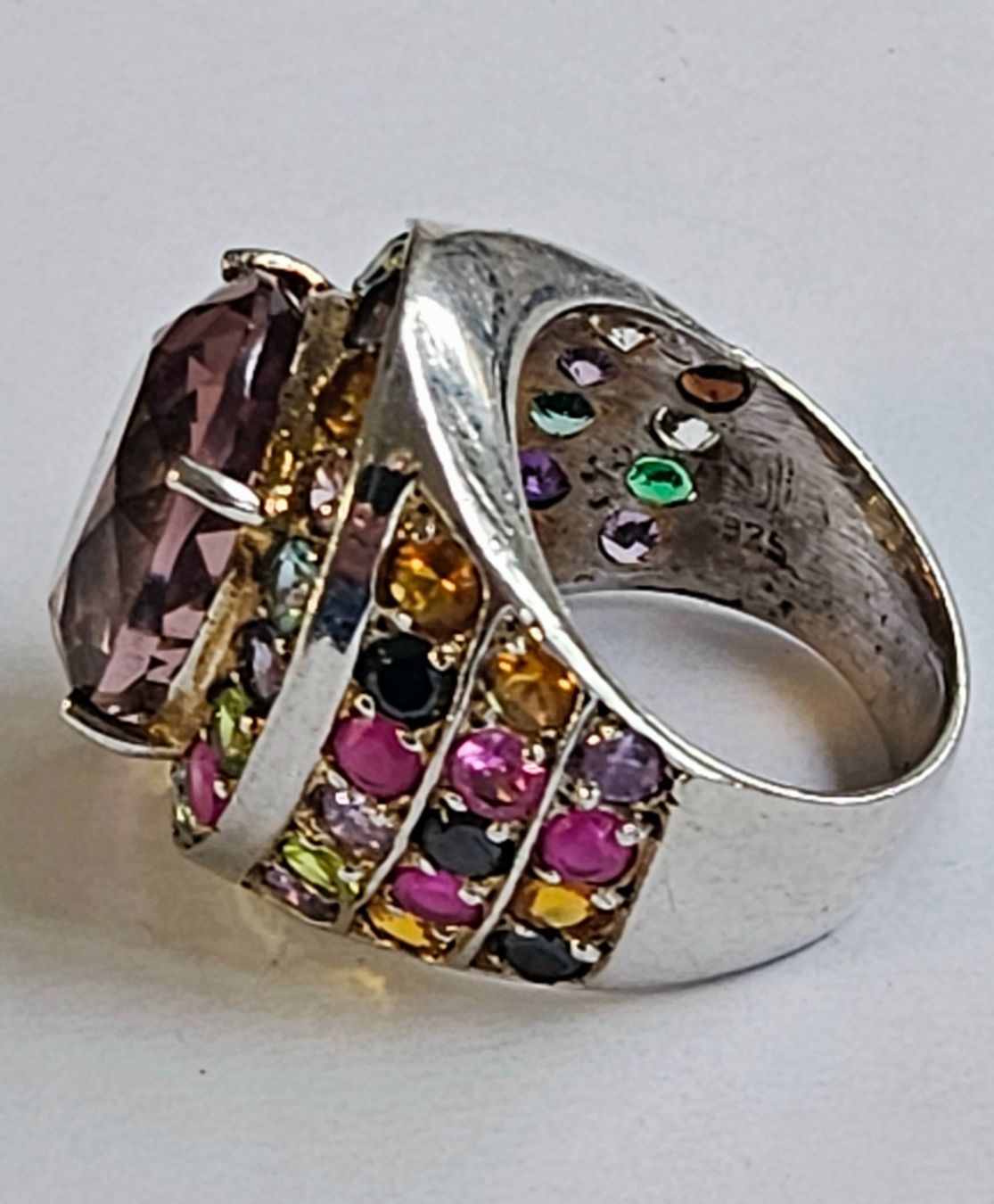 Anelli: Ring Silber 925 mit zentralem Amethist multistone – Nuovo (secondo la descrizione) da Zürich venduto da Bieter04 1