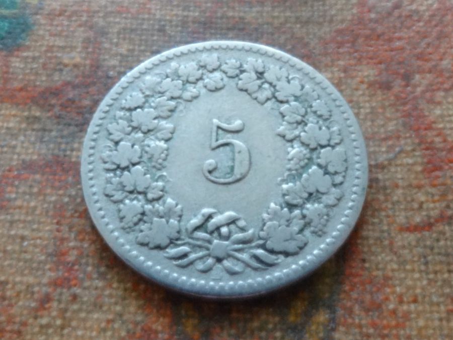 Alle Münzen: 5 Rp. 1894   (A) – Gebraucht aus Romanel-sur-Lausanne von Swift13 1