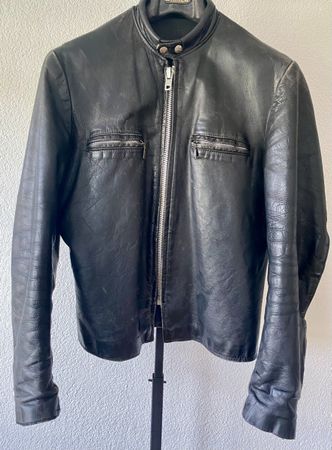 Vintage Brooks Lederjacke Gr. 50/L Retro Bikerjacke Motorrad