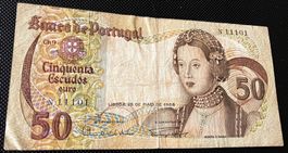 Portugal 50 Escudos 1968 Serie N 11101 !!!!!