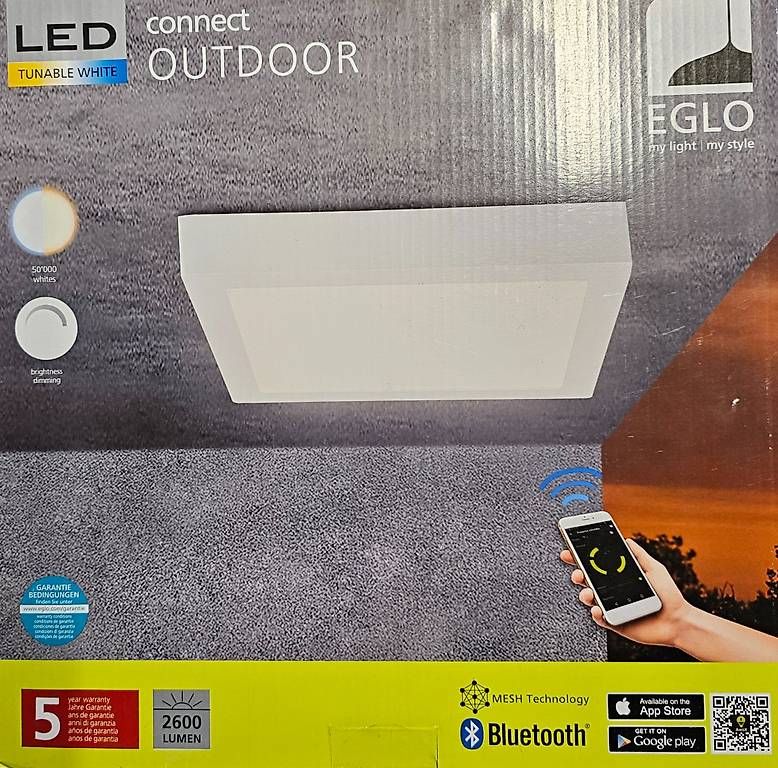 Eglo Lampadari & plafoniere: Plafonnier extérieur connecté LED – Nuovo e nell'imballaggio originale da Bulle venduto da valch44