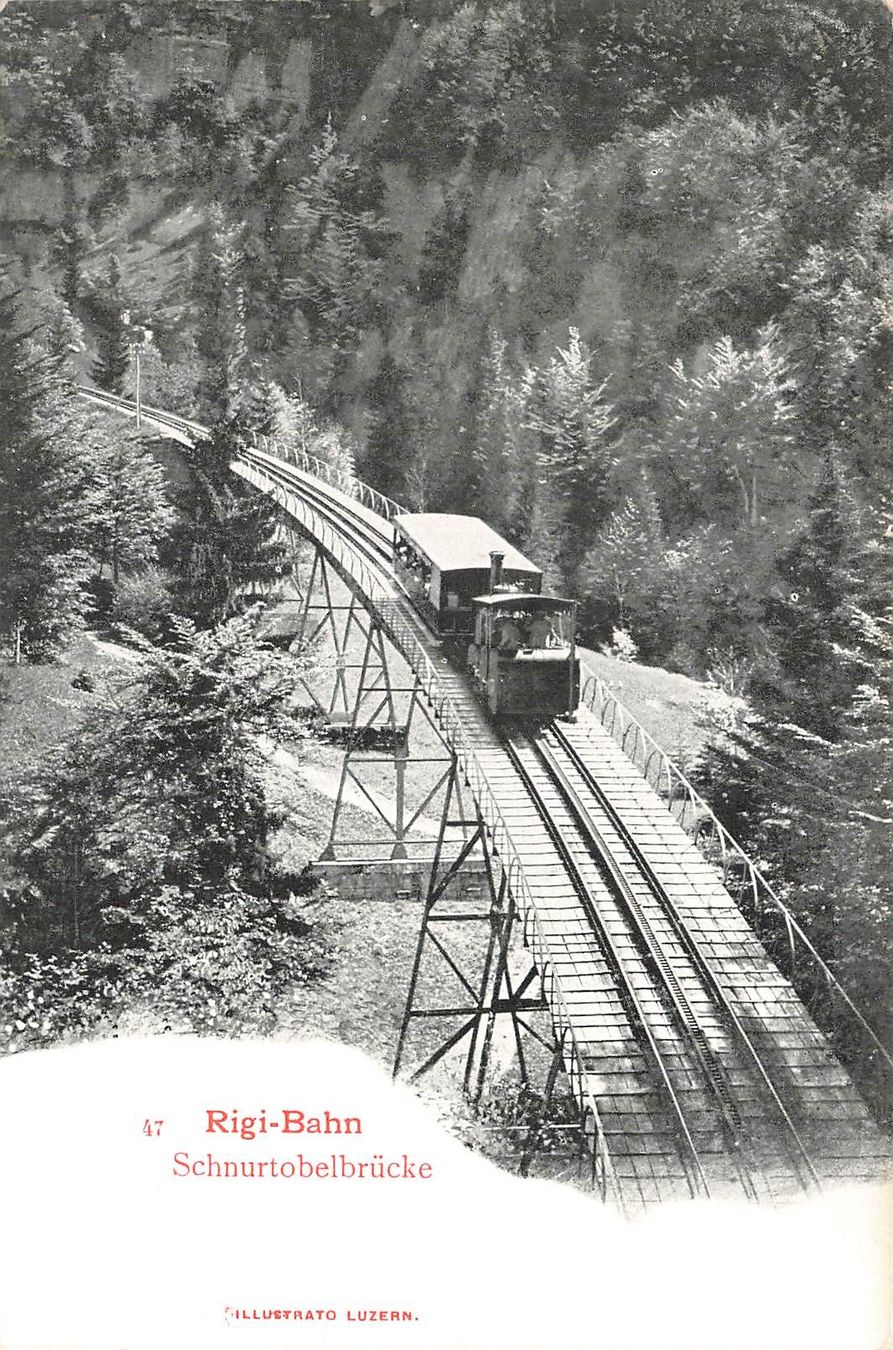 Ansichtskarten: Vitznau LU Rigi Bahn Schnurtobelbrücke – Gebraucht aus Biasca von Blenio71