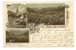 Gruss aus Nesslau-Neu St. Johann (SG) Toggenburg  Litho 1897