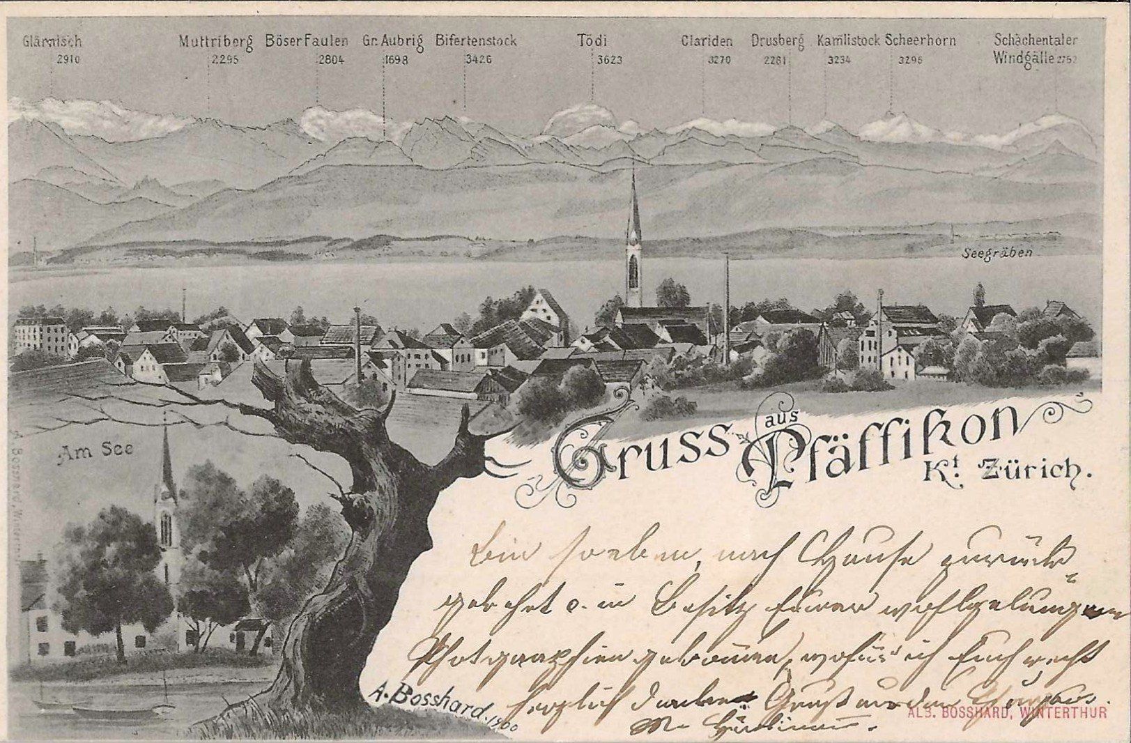 Cartoline postali: Karte Pfäffikon ZH 1900 – Usato da Zürich venduto da Philacat11