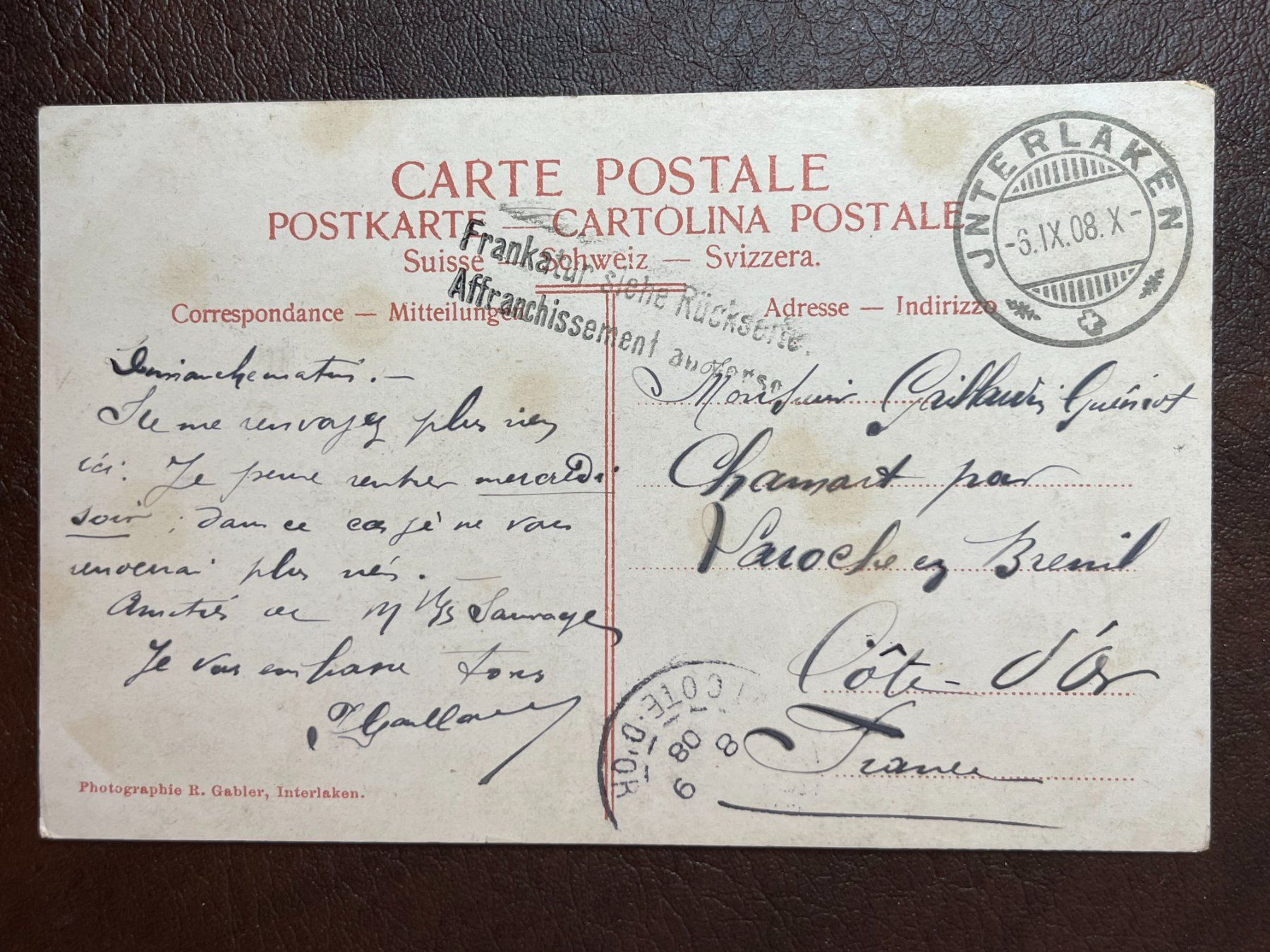 Cartoline postali: AK Jungfraubahn - Station Eismeer, 1908 – Usato da Steg VS venduto da _vinci_ 1